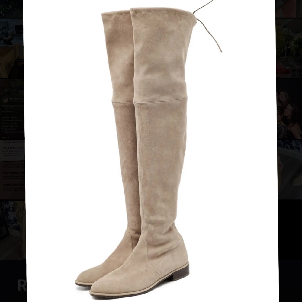 Stuart Weitzman Beige Lowland Over-the-Knee Boots